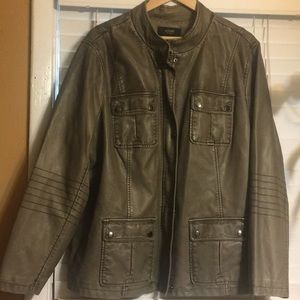NWOT Alfani Faux Distress Leather Jacket
